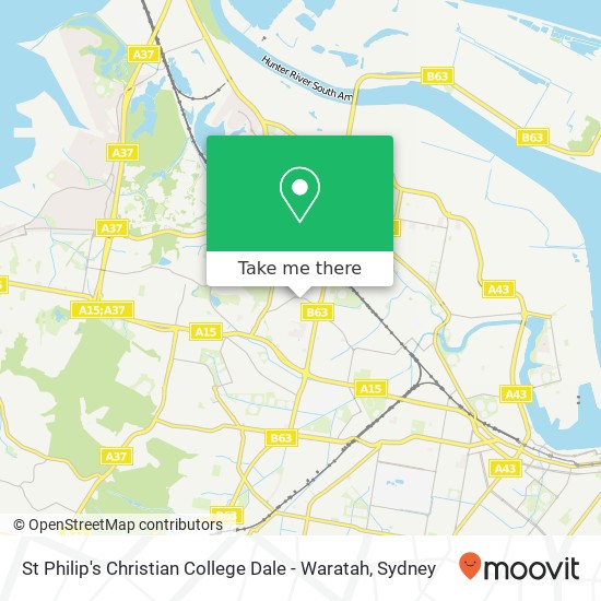 St Philip's Christian College Dale - Waratah map