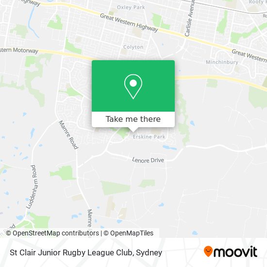 St Clair Junior Rugby League Club map