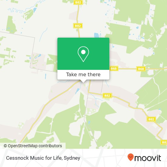 Cessnock Music for Life map