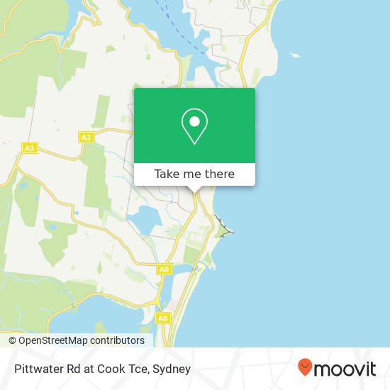 Pittwater Rd at Cook Tce map