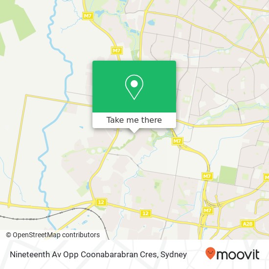 Mapa Nineteenth Av Opp Coonabarabran Cres