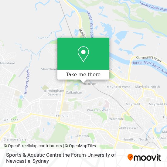Mapa Sports & Aquatic Centre the Forum-University of Newcastle