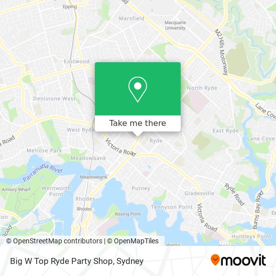 Big W Top Ryde Party Shop map
