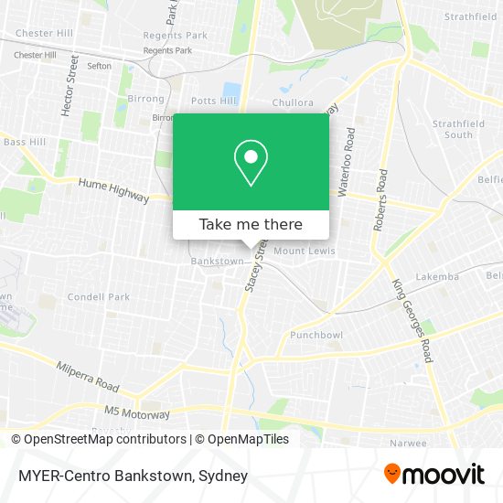 Mapa MYER-Centro Bankstown