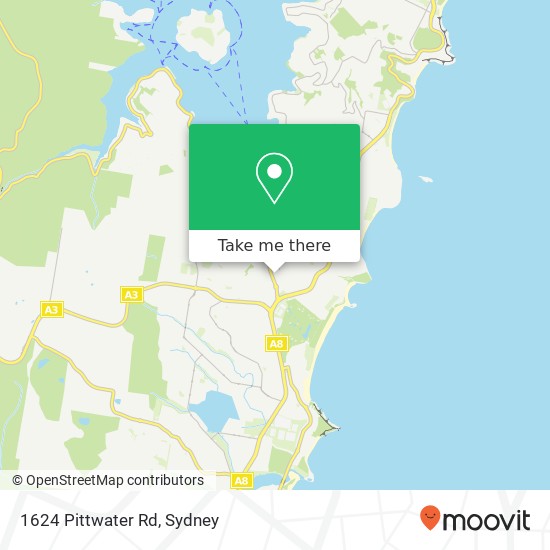 Mapa 1624 Pittwater Rd