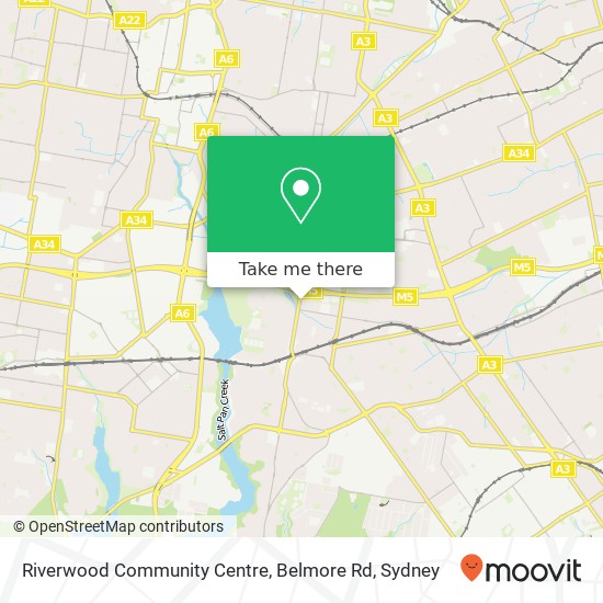 Mapa Riverwood Community Centre, Belmore Rd