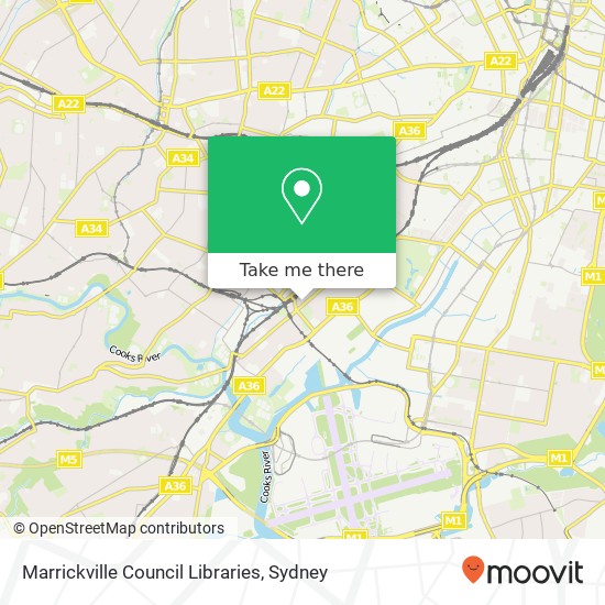 Mapa Marrickville Council Libraries