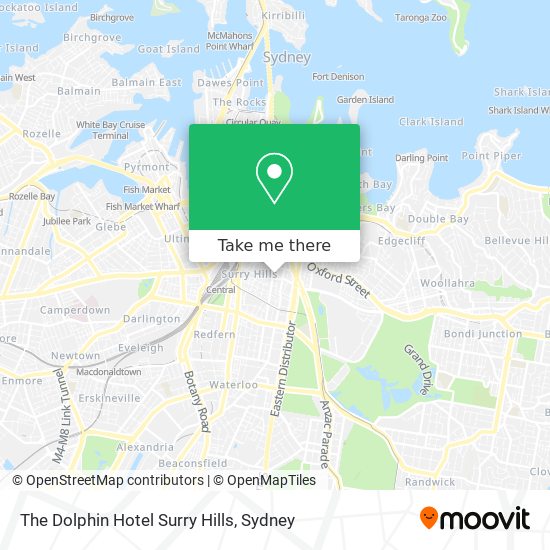 Mapa The Dolphin Hotel Surry Hills