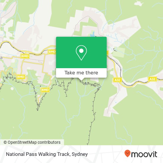 National Pass Walking Track map