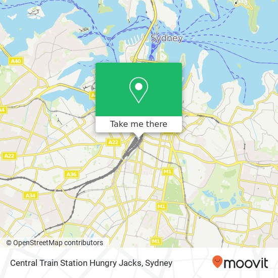 Central Train Station Hungry Jacks map