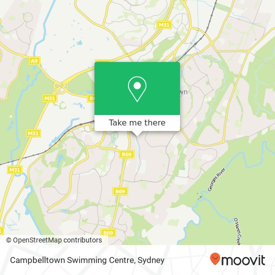 Mapa Campbelltown Swimming Centre