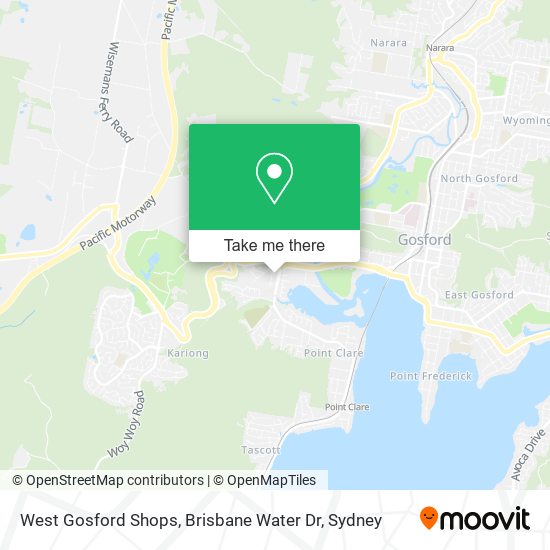 West Gosford Shops, Brisbane Water Dr map