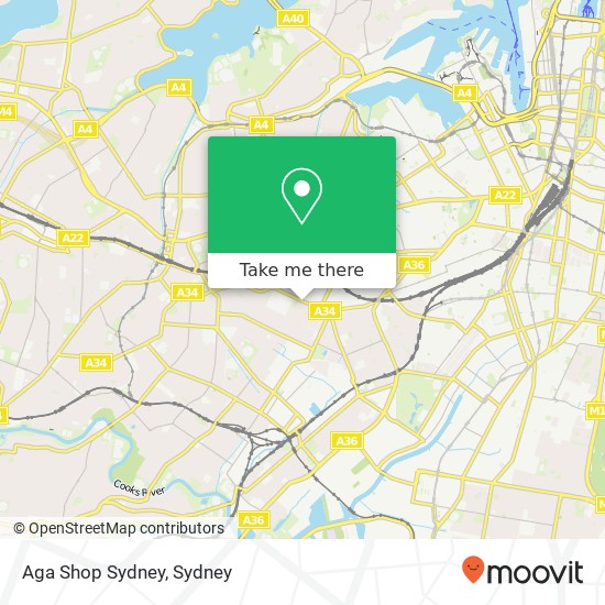 Mapa Aga Shop Sydney