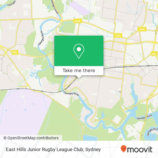 East Hills Junior Rugby League Club map