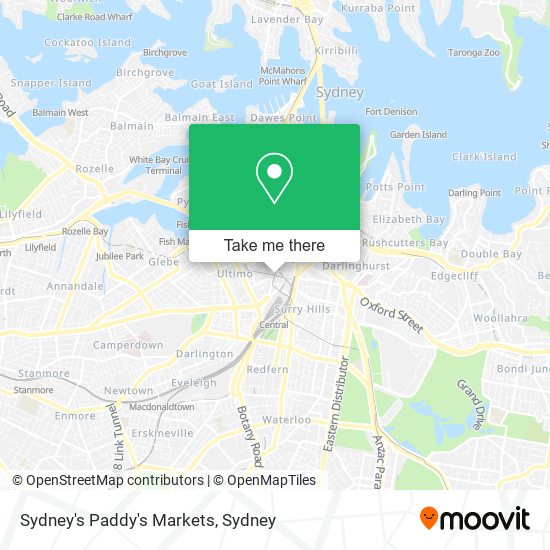 Mapa Sydney's Paddy's Markets