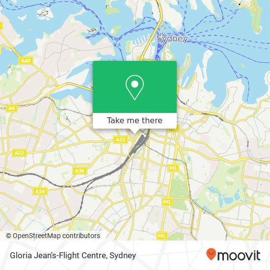 Mapa Gloria Jean's-Flight Centre