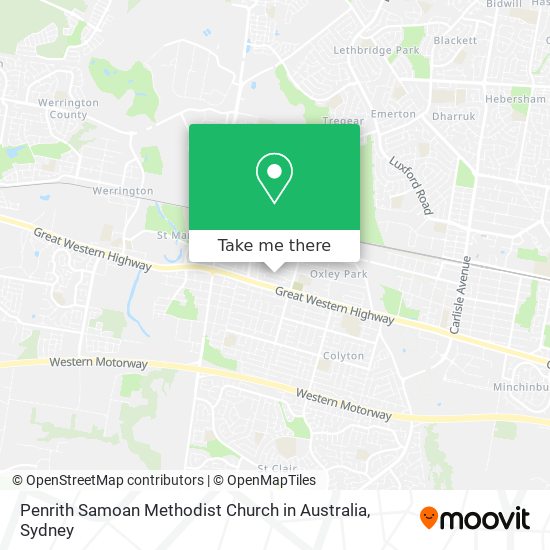 Mapa Penrith Samoan Methodist Church in Australia