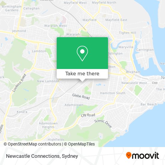Newcastle Connections map