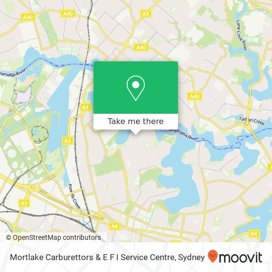 Mapa Mortlake Carburettors & E F I Service Centre