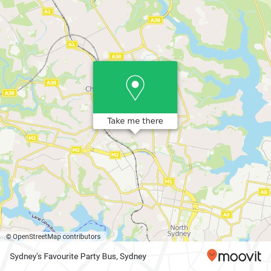 Sydney's Favourite Party Bus map