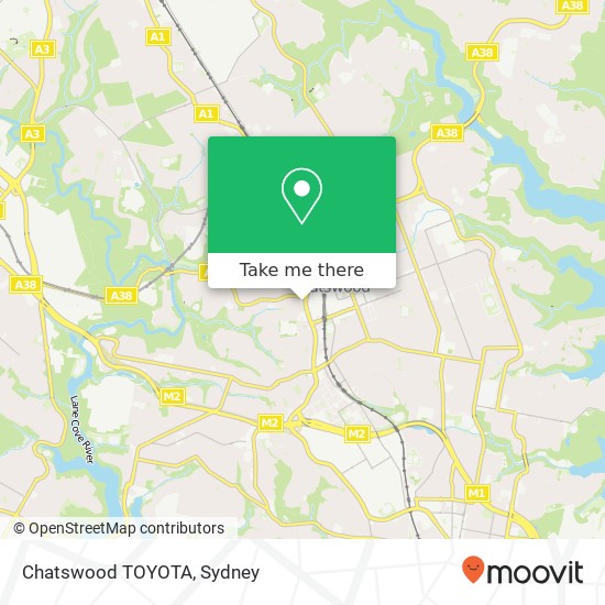 Chatswood TOYOTA map