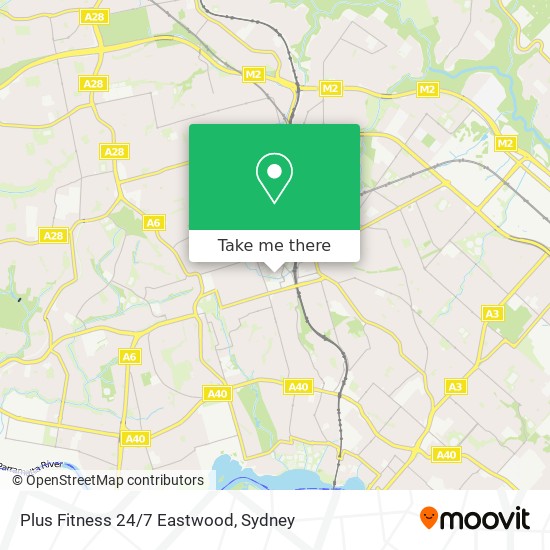 Plus Fitness 24/7 Eastwood map