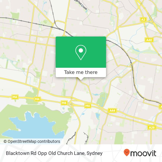 Blacktown Rd Opp Old Church Lane map