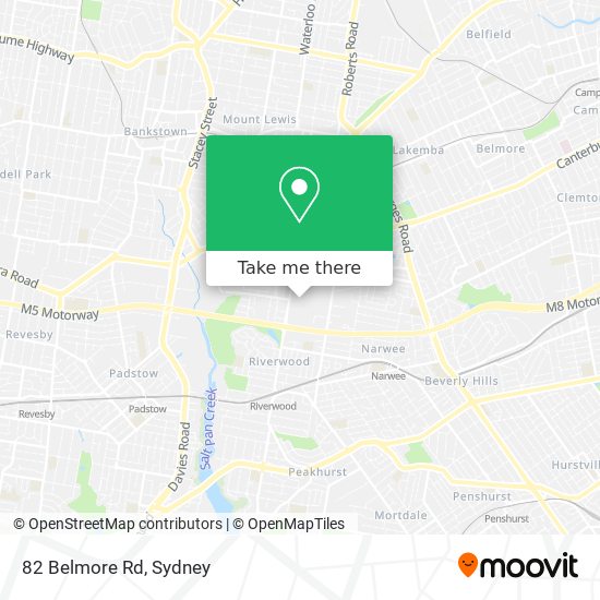 82 Belmore Rd map