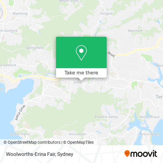 Woolworths-Erina Fair map