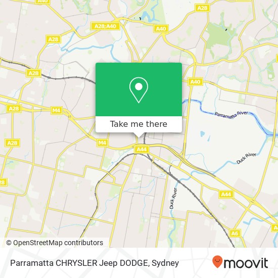 Mapa Parramatta CHRYSLER Jeep DODGE