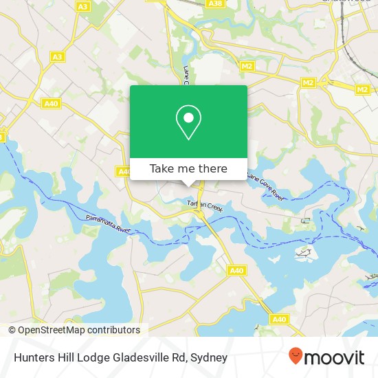 Hunters Hill Lodge Gladesville Rd map