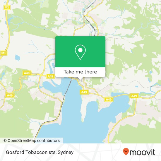 Gosford Tobacconists map