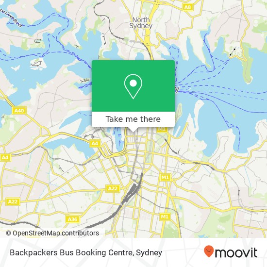 Backpackers Bus Booking Centre map