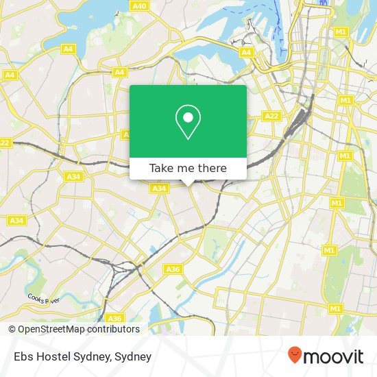 Ebs Hostel Sydney map