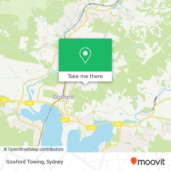 Mapa Gosford Towing