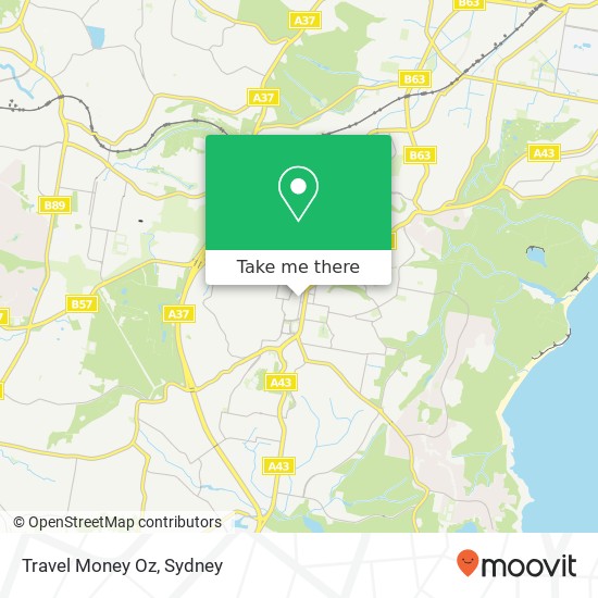 Mapa Travel Money Oz