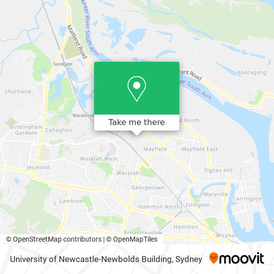 Mapa University of Newcastle-Newbolds Building