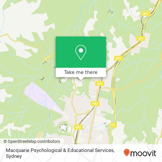 Mapa Macquarie Psychological & Educational Services