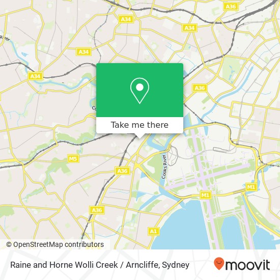 Mapa Raine and Horne Wolli Creek / Arncliffe