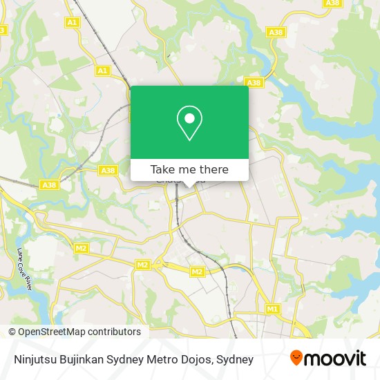 Ninjutsu Bujinkan Sydney Metro Dojos map