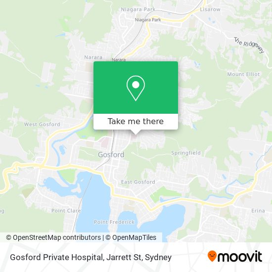 Gosford Private Hospital, Jarrett St map