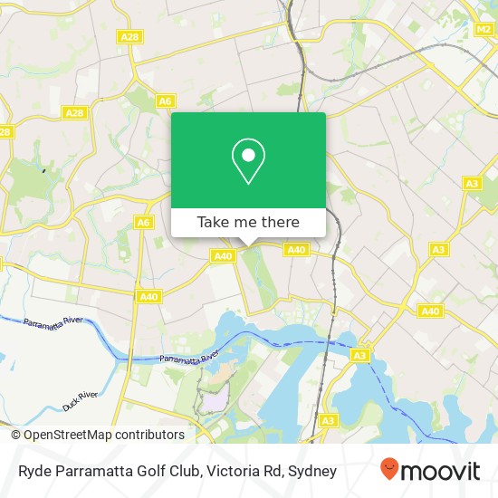 Mapa Ryde Parramatta Golf Club, Victoria Rd