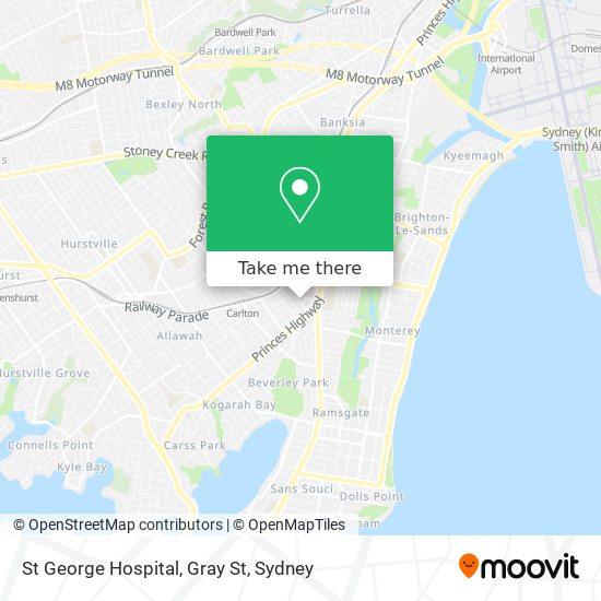 Mapa St George Hospital, Gray St