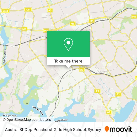 Austral St Opp Penshurst Girls High School map
