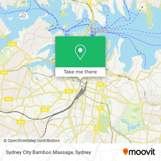 Sydney City Bamboo Massage map