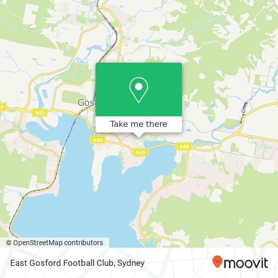 East Gosford Football Club map