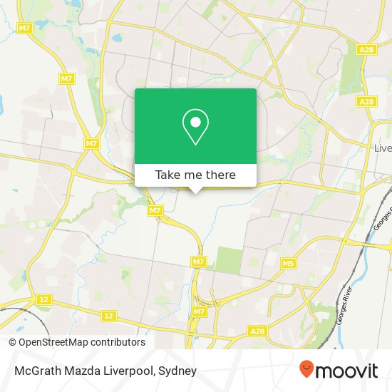 McGrath Mazda Liverpool map