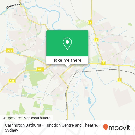 Mapa Carrington Bathurst - Function Centre and Theatre