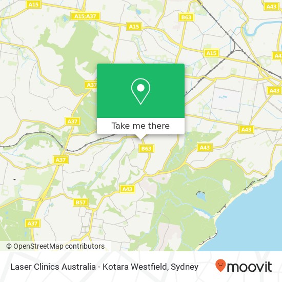 Mapa Laser Clinics Australia - Kotara Westfield