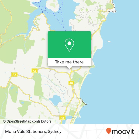 Mona Vale Stationers map